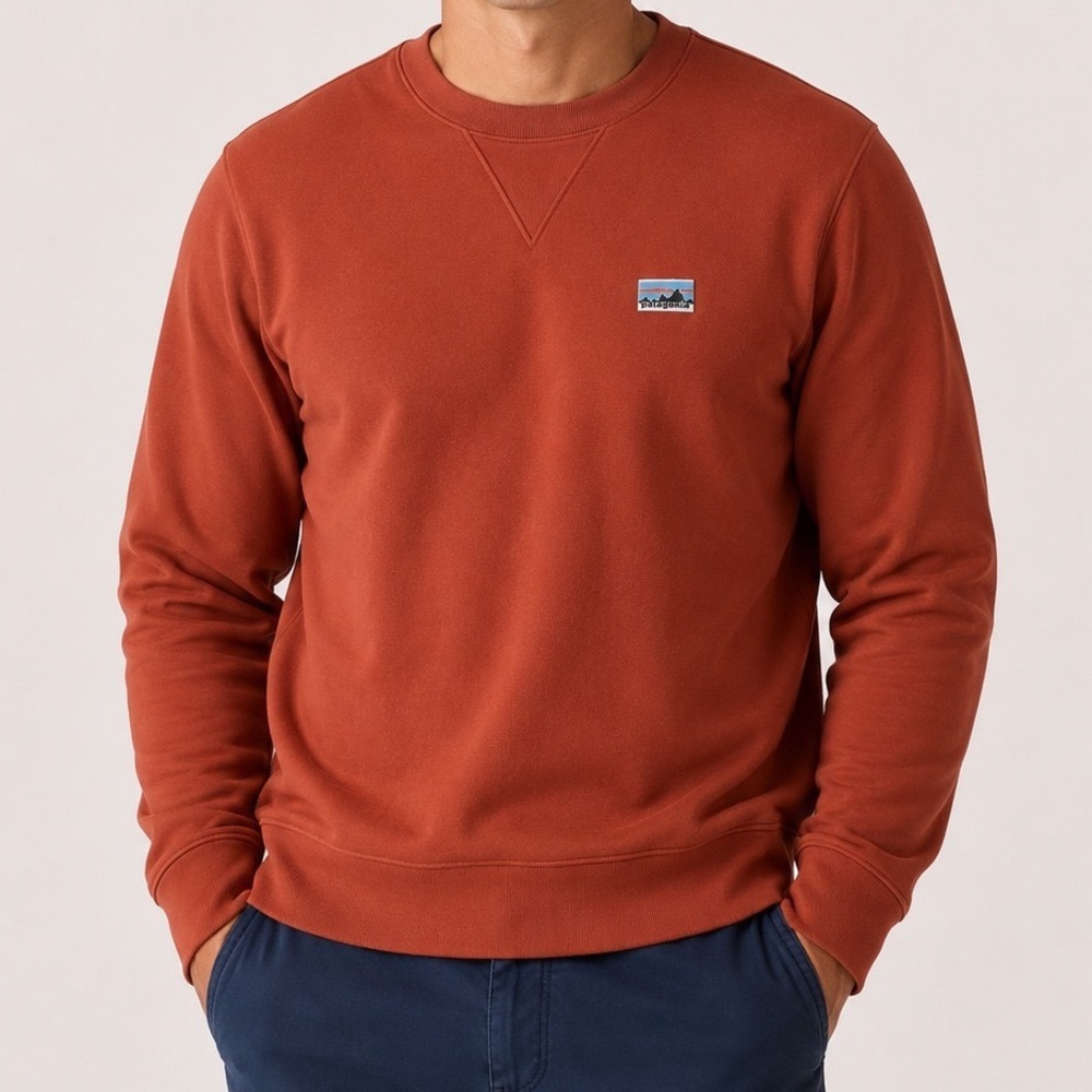 Patagonia Mens Daily Crewneck Sweatshirt Burnished Red Large NWT ($99 Retail)